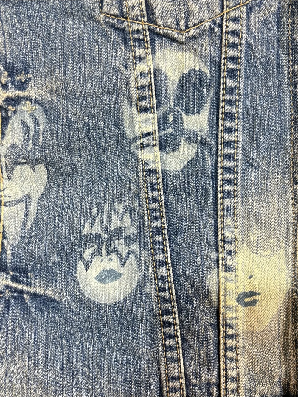 VTG 2005 Trunk Ltd Kiss Denim Jacket Reserve 88/150 Kids XL 16 P2P 1977 Graphic
